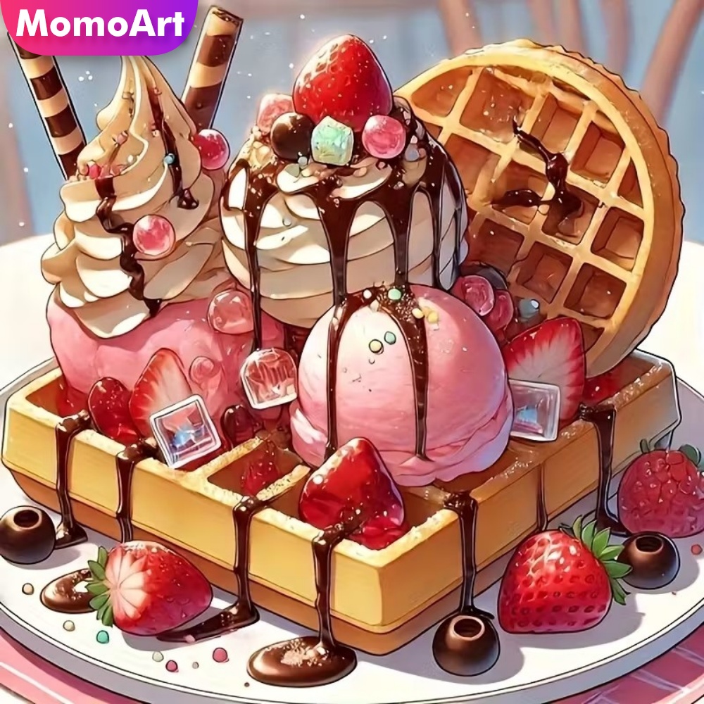 Embroidery Cream - Алмазная вышивка Momoart: Картина «Мороженое» (Пейзаж),