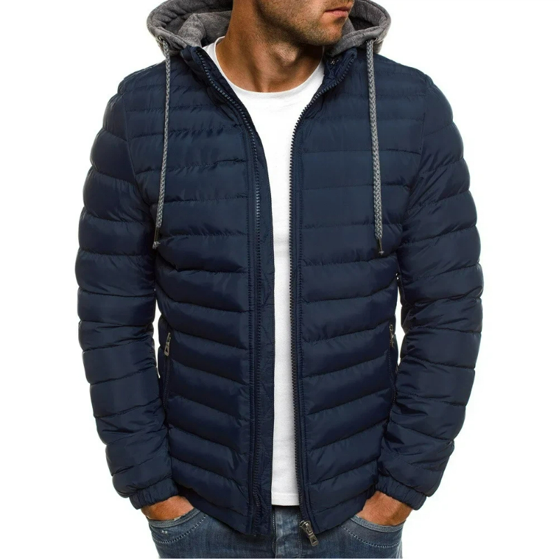 Embroidery Zip Up Hoodie - Мужская хлопковая парка 2026 года, осенне-зимняя,