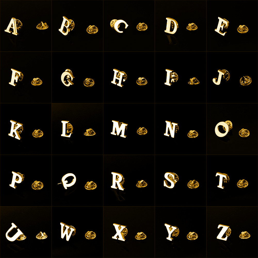 Embroidery Letter M - Качественная латунная булавка с буквами от