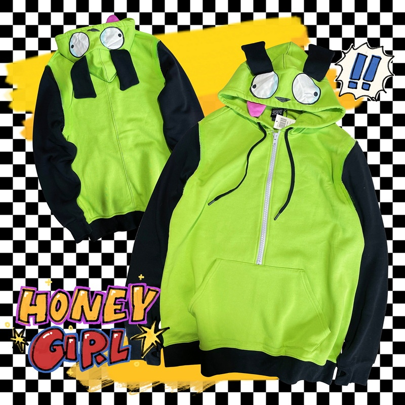 Embroidery Zip Up Hoodie - Аниме Invader Косплей Костюм Пальто Alien