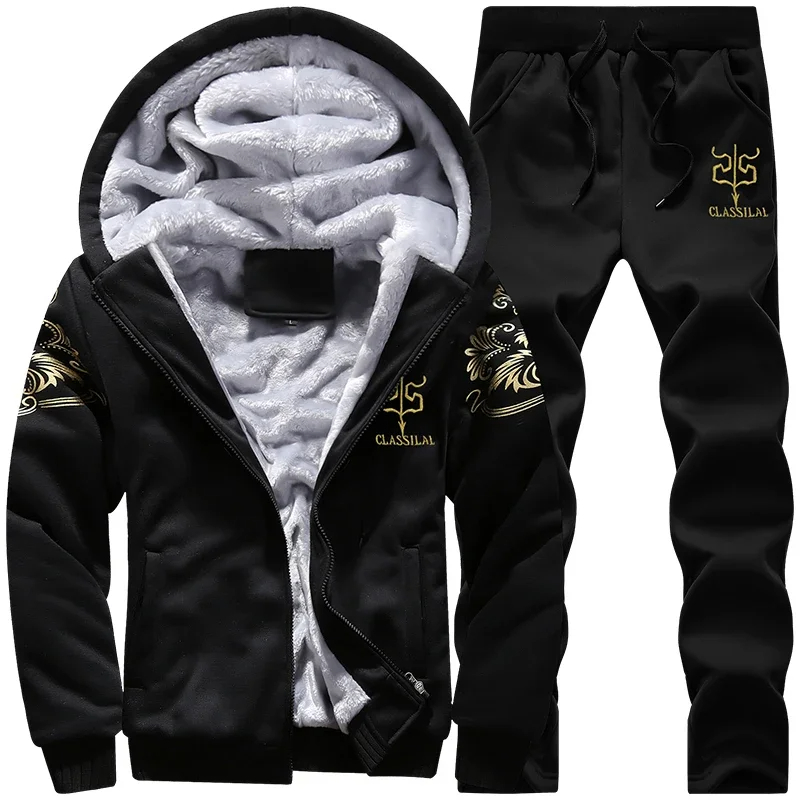 Embroidery Zip Up Hoodie - Осенне-зимние мужские спортивные комплекты, повседневный кардиган