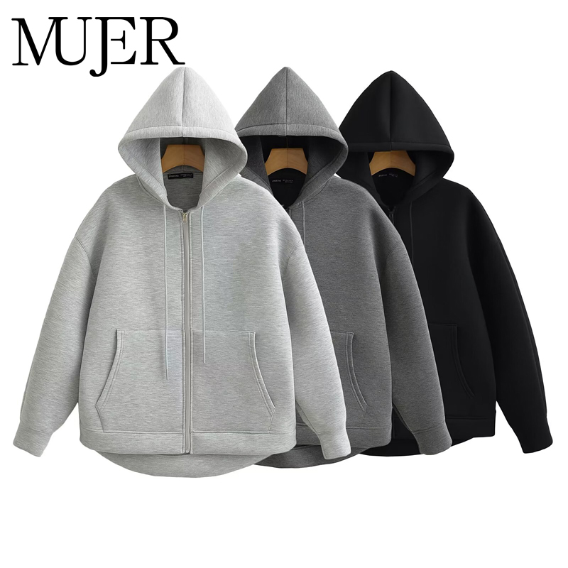 Embroidery Zip Up Hoodie - MUJER толстовки на молнии женские осенние