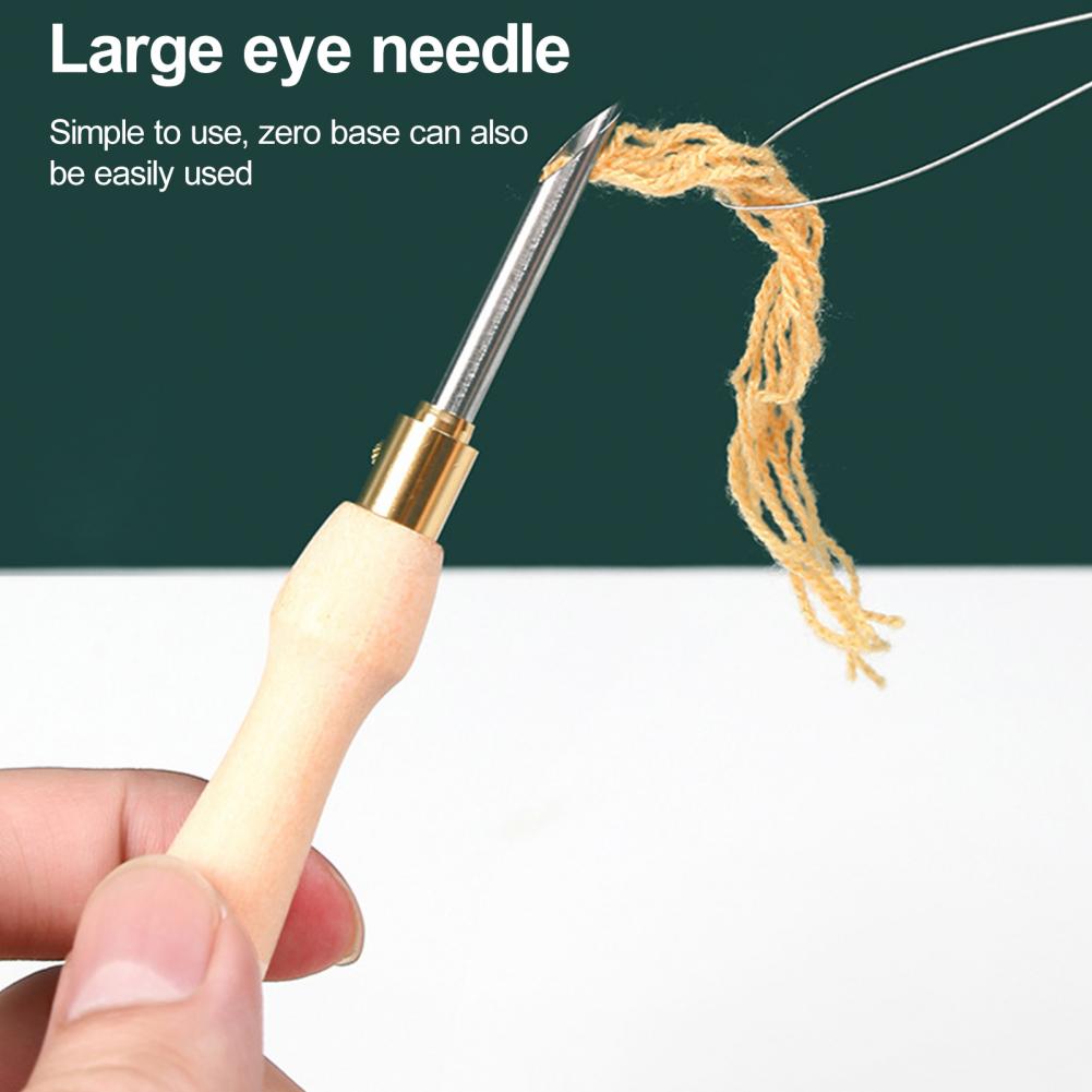 Punch Needle Handle - Игла для вышивания, деревянная ручка, вязальная