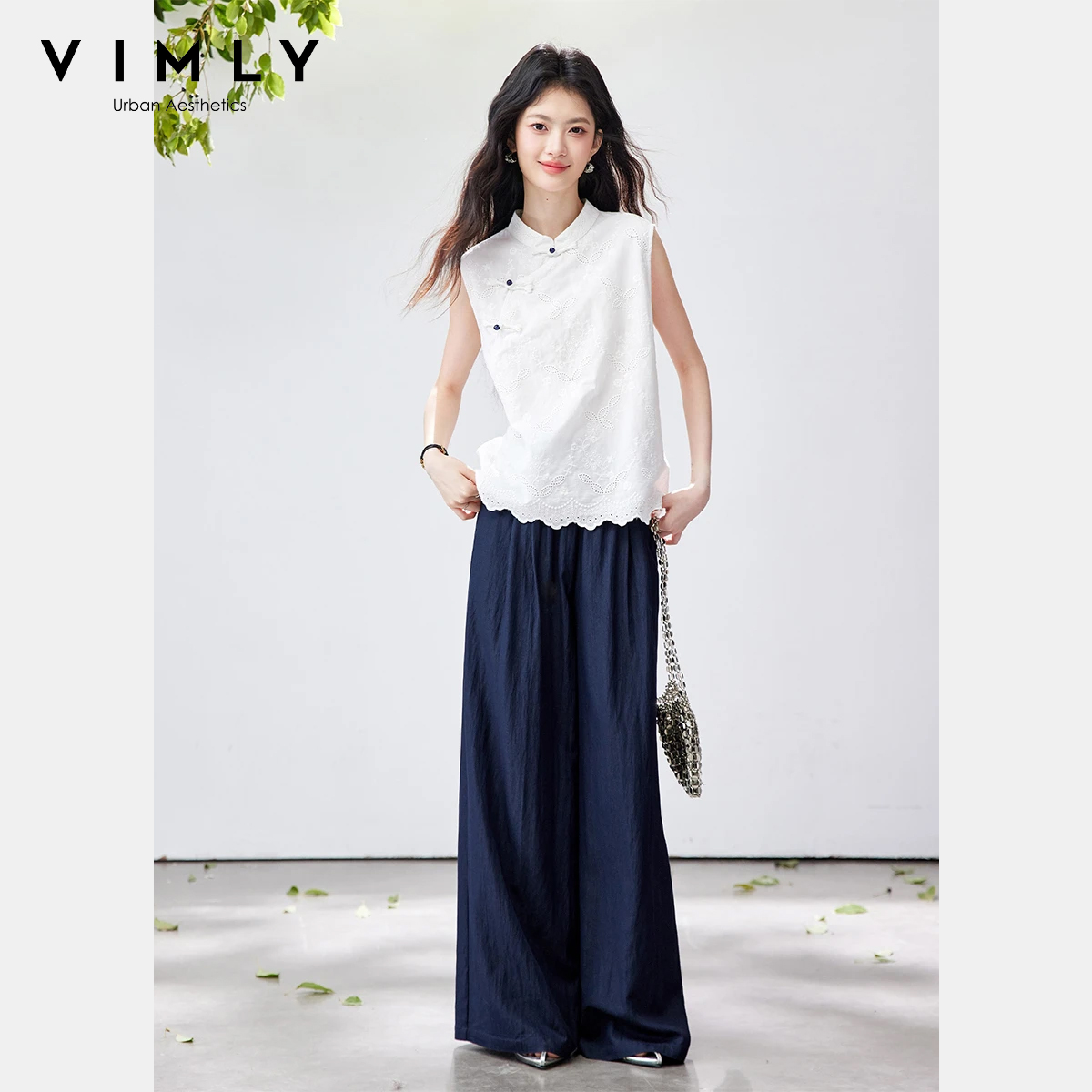 Embroidery Class - Костюм-двойка VIMLY в китайском стиле: летний