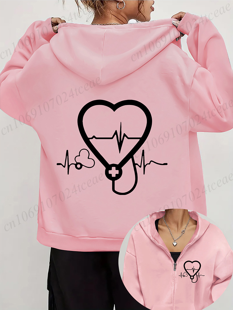 Женские осенне-зимние толстовк – обзор и цена Embroidery Zip Up Hoodie