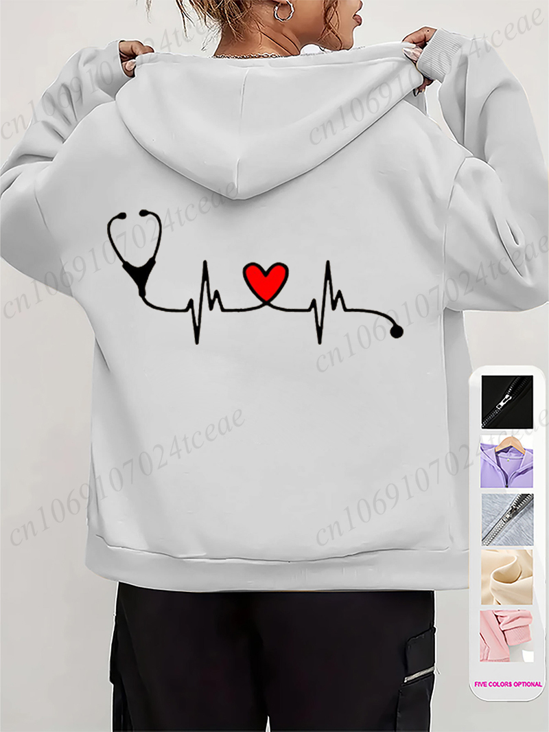 Женские осенне-зимние толстовк – обзор и цена Embroidery Zip Up Hoodie