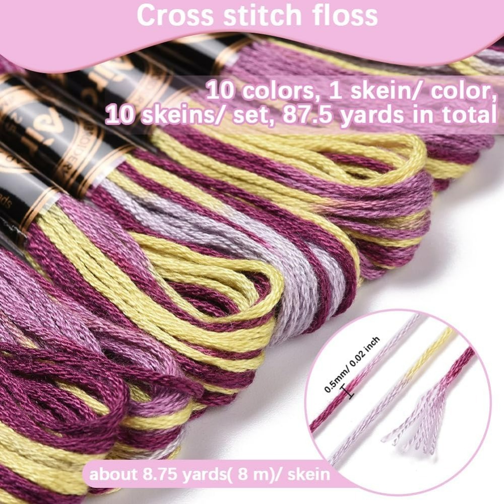 6-прядная фиолетовая разноцвет – обзор и цена Embroidery Stitches