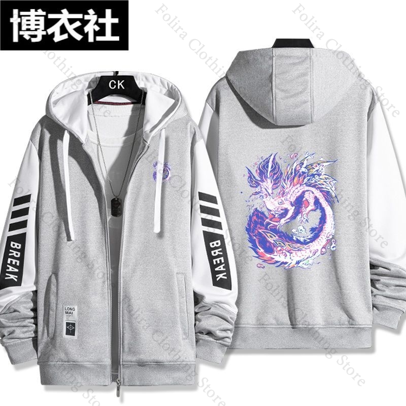Толстовка с принтом игры Monst – обзор и цена Embroidery Zip Up Hoodie