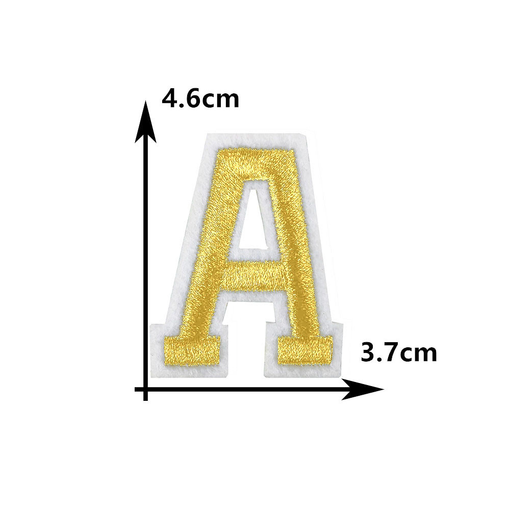 26, английские золотые буквы,  – обзор и цена Embroidery Letter M