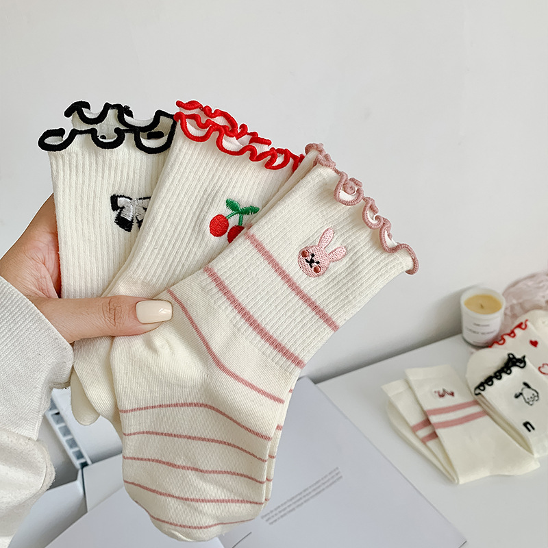 Женские носки из хлопка с милы – обзор и цена Embroidery On Socks